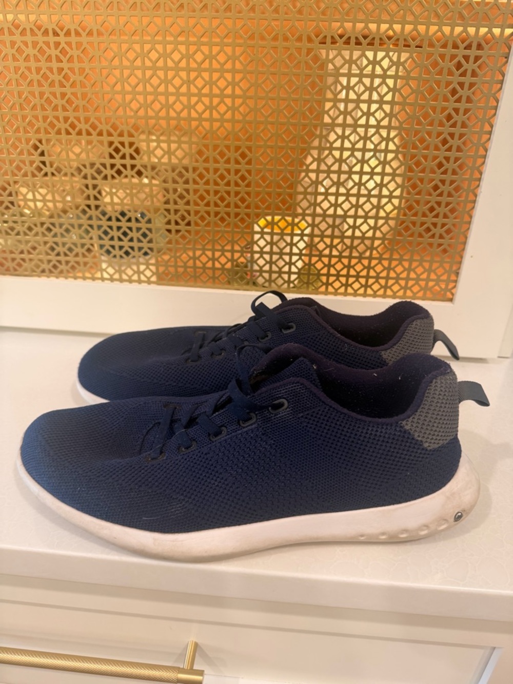 Peter Millar Navy Knit Sneakers White Sole!Used condition- lots of life left! 11 - Picture 3 of 5